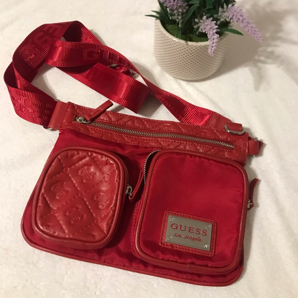Guess Red Multi-Pocket Crossbody bag